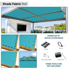 8ft Sun Shade Roll UV Blockage Cover Outdoor Backyard Patio Pergola Turquoise