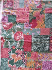 Country Floral Patchwork Cotton Weave 45×42″ Roses Cherries Paisley 43×3.3 Yds