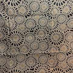 Piece Of Richloom Black & Tan Geometric Fabric Size 54”x 43” With Square Cut Out