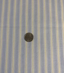Striped Cotton Fabric Pastel Blue White And Pale Yellow Nursery Summer 1+ Yards