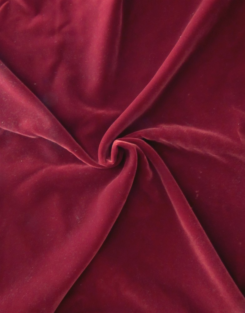 1 yd x 48″ Velveteen Dark Red (Maroon?) Fabric, No Stretch, Sewing Craft