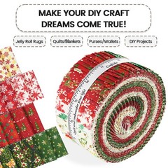 -18 Options-100% Cotton Jelly Roll Fabric Precut Strips for Quilting, Craftin…