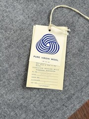 Pendleton 100% Pure Virgin Wool Gray Fabric Remant 60”x 108” y-005-016 NEW