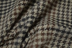 Byron Bark Brown Charcoal Tan Chenille Houndstooth Plaid Check Upholstery Fabric