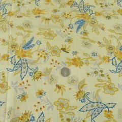3.72Y x 54W Linen Upholstery Fabric Jacobean Floral Chintz Traditional Elegant