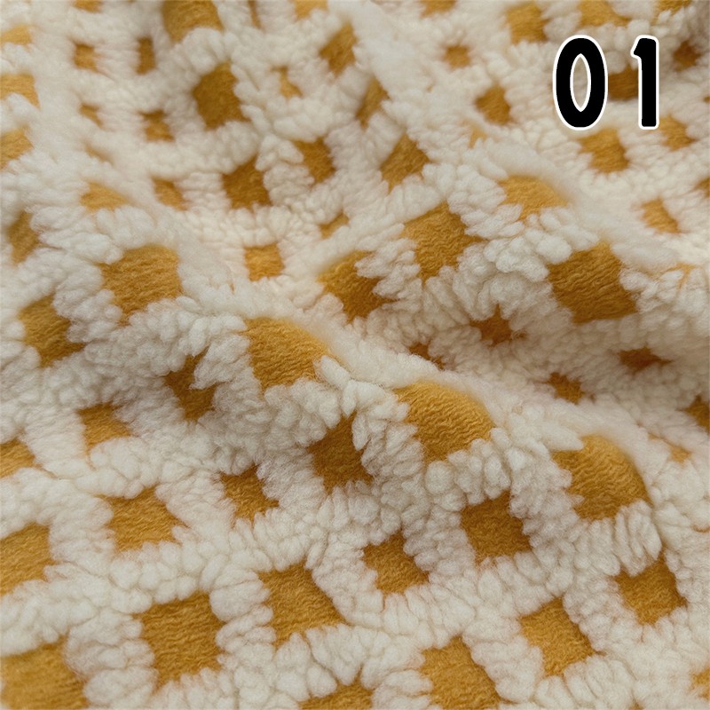 50*145cm Lamb Wool Jacquard Fabric for Winter Coats Pajamas Sofa DIY Sewing NEW