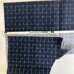 Joann Fabric Unsure Of The Specifics, Heavier Weight, Remnant, Navy Blue/white
