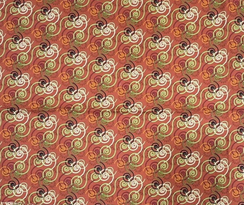 Cotton Fabric 22″x36″ Fall Autumn Halloween Blender Swirls Kate Ward Thacker