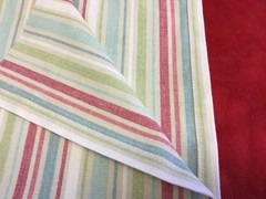 Vtg Striped Cotton Toweling Fabric 16”x40” ready to hem, embellish