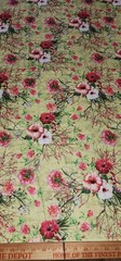 Wool Blend Floral Printed Thick Winter Spun Soft Fabric 45”W Sold BTY Mustard