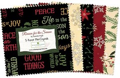 Wilmington Print 5 Karat Mini-Gems Reason for the Season (24) 5″ Fabric Squares