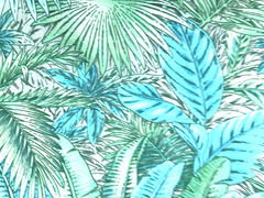 Tommy Bahama Leaf Tropical Print Fabric Green Blue Tan Palm Leaf by the YARD