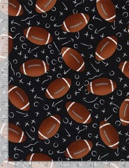 Sports Fabric | Football Season Ball Toss Black | Timeless Treasures YARD