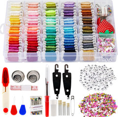 Embroidery Kit for Beginners Adults,1200 Pcs + Friendship Bracelet String Kits w