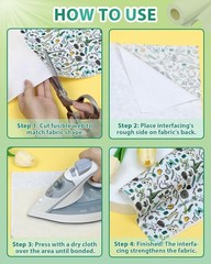 Woven Cotton Iron-On Fusible Interfacing: 10.6 inch X 10 Yards White Heavy We…