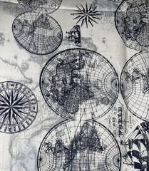 Novelty Ocean Maps by Lula Bijoux Studio for David Textiles BTFQ
