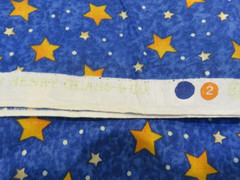 Nancy J. Smith & Lynda S. Milligan COTTON FABRIC BLUE ORANGE YELLOW STARS 2 YDS
