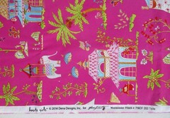 1 YD OOP~Cotton Haute Girls Toile Free Spirit Westminster Fibers Hot Pink+Multi