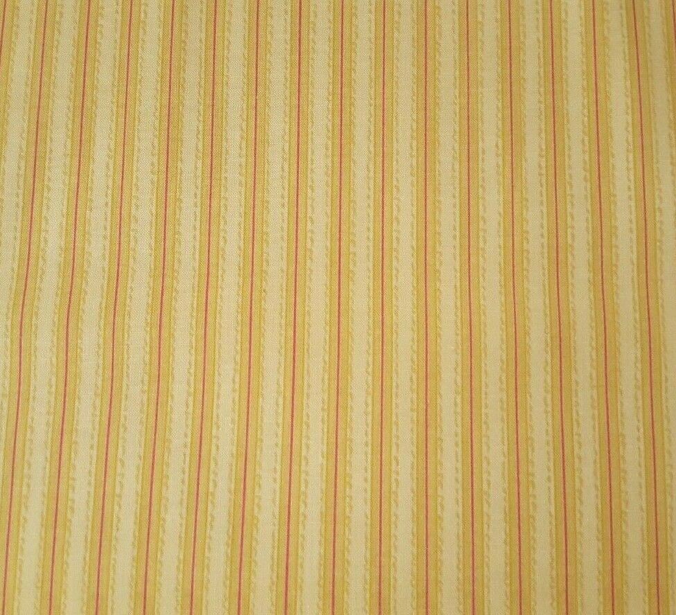 Sweetness BTY Tina Higgins Quilting Treasures Golden Yellow & Dark Pink Stripe