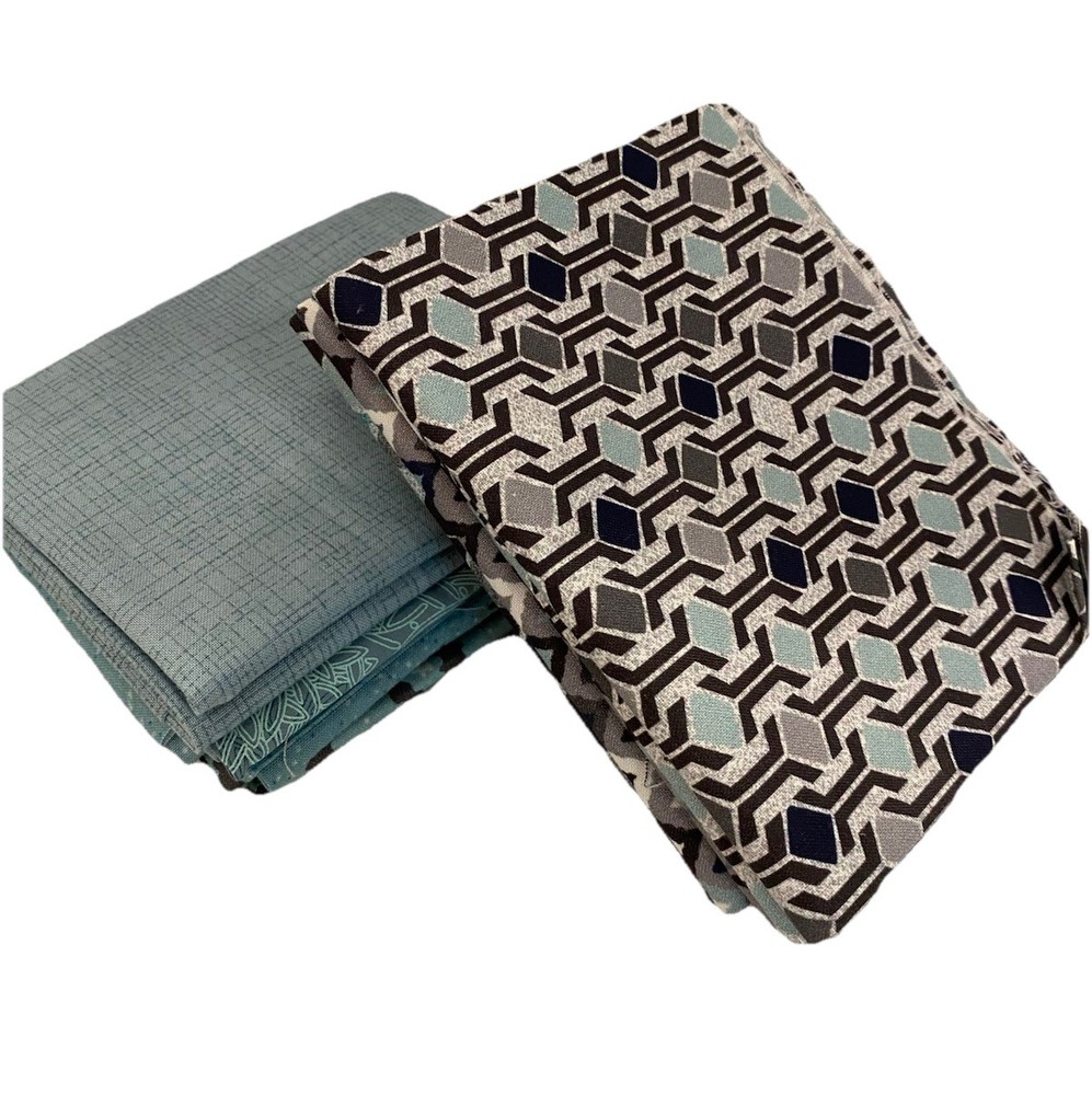AFG Studio Floral Elements (15) Fat Quarter Bundle Grey/Turquoise NEW