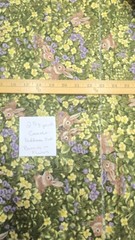 Camelot Hoffman International Fabrics Green W/Rabbits Cotton Fabric 2 5/8 YARD