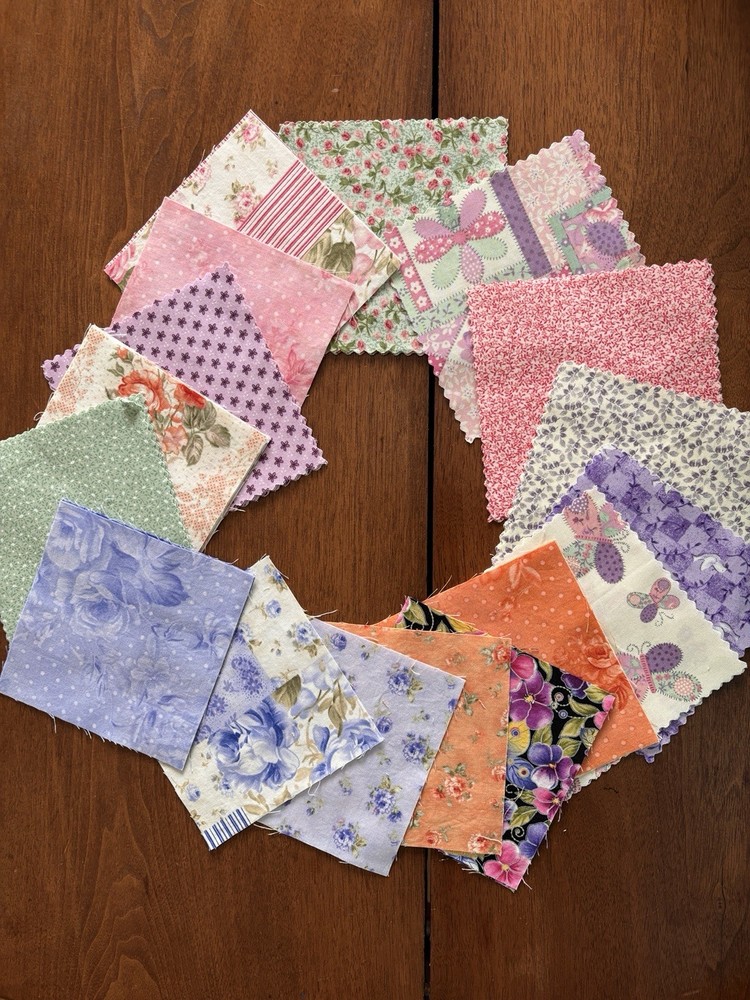 37-5” Squares Hand Cut In Pastels