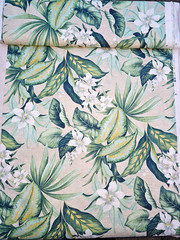 Richloom Tahiti Breeze 3 Yds+13 in X54″ W 100% Polyester Floral Tropical Natural