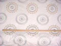 2-1/2Y Kravet 31592 True Gold Cream Silver Embroidered Suzani Upholstery Fabric