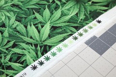 Cannabis Hemp Fabric Fat Quarter FQ {100% COTTON} Marijuana Pot Weed 420 Grass