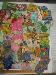 Cotton Quilt Fabric Scrap Lot #1 Novelty Prints Pieces 10 Ounces