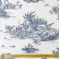 Tablecloths and Fabric by the Metre |Toile de Jouy Model 1 Color Red | MADE IN ITALY