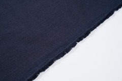 Luxury Linen Cotton Trouser Fabric Navy Blue 220g 1.7m For Bespoke Chinos Italy