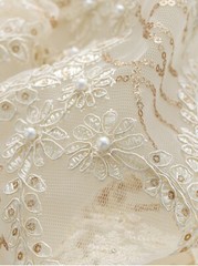 Embroidery Beaded Wedding Dress Lace Fabric Women Clothing Skirts Gown Trim 0.5M
