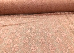 Embroidered Stretch Lace Apparel Fabric Sheer Floral Blush Pink VV412