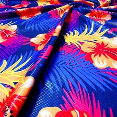 Hawaiian Cayennes Print 4 way Stretch Fabric 60″ wide Swimsuit Spandex By Yard