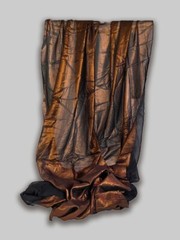 Italian Printed Copper Metallic on Viscos Georgette Fabric