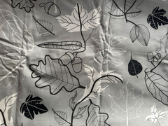 IKEA of Sweden Cotton Gray Fabric Leaves Acorns S Edholm Lisa Ullenius 3Yds 60″W