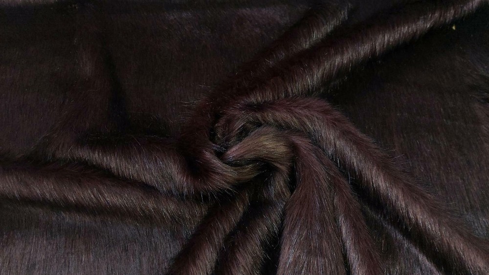 Super Luxury Faux Fur Fabric Material – LONG PILE BROWN & BLACK