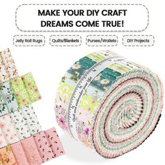 Craftido-18 Options-100% Cotton Jelly Roll Fabric Precut Fancy Waterlily Pond