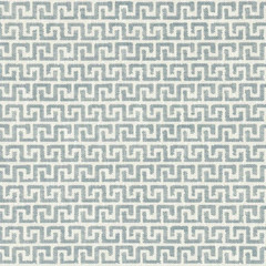 Thibaut Geometric Greek Key Outdoor Uphol Fabric- Merritt / Heron 4.50 yd W74245