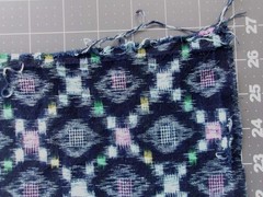 Japanese Indigo Boro Fabric Bingo Kasuri Cotton Vintage Woven Cloth Scrap