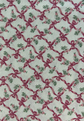 VTG Fabric Traditions 1992 Victorian Pink Ribbons Bows Cotton by the HALF YARD