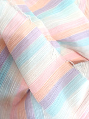 Pastel Rainbow Crepe Crinkled Gauze Light Fabric 53″ Wide BTY Sold By The Yard