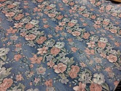 Vintage Floral Dusty Rose White Eyelet Cotton Fabric Lot 3pc Destash Craft
