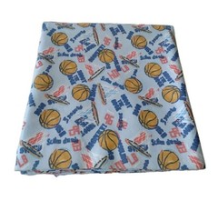 Basketball Sports Themed Cotton Flannel Fabric Jaftex 2.5 Yards Boy Baby Blue