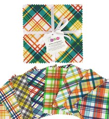 Precut 10-inch Check Prints Cotton Fabric Bundle Quilting Squares Charm Pack …