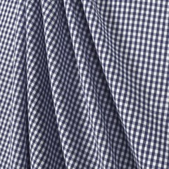 Navy Blue and White Gingham 1/8″ checks. 60″ wide 65% Polyester 35% Cotton