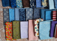 Lot of 65+ Fabric Pieces Stash Builder Fat Quarters & Larger Pieces Blues