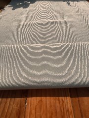 Green Silk Moire Fabric, Watermark Patterned, By 2 Meters.