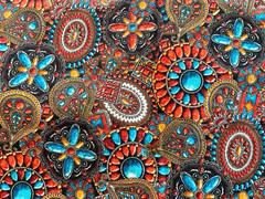 Kaufman American Heritage western jewelry, cobbled, turquoise, coral 1y +23”